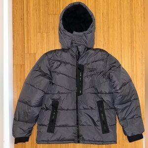 ✅ Reebok Puffer Jacket Men’s Size L – Gray & Black – Winter Coat